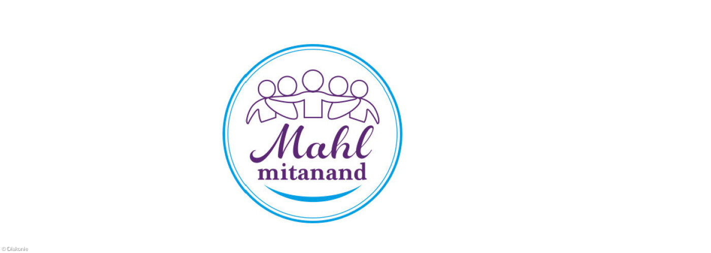 Logo Mahl mitanand mit gezeichneter Menschengruppe