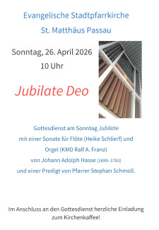 Einladung zum Jubilate Deo 