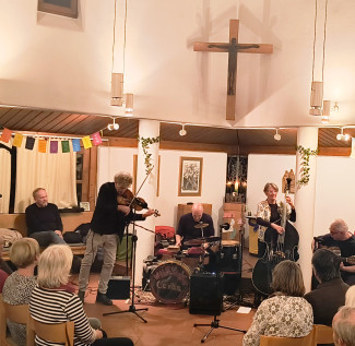 Das Quartett von Valle Santa Corde während dem Konzert in der Kreuzkiche Tittling